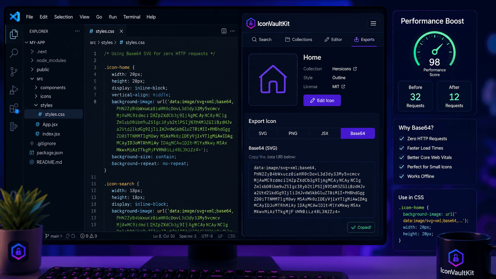 Base64 Export in IconVaultKit: Streamline Your Web Development Workflow