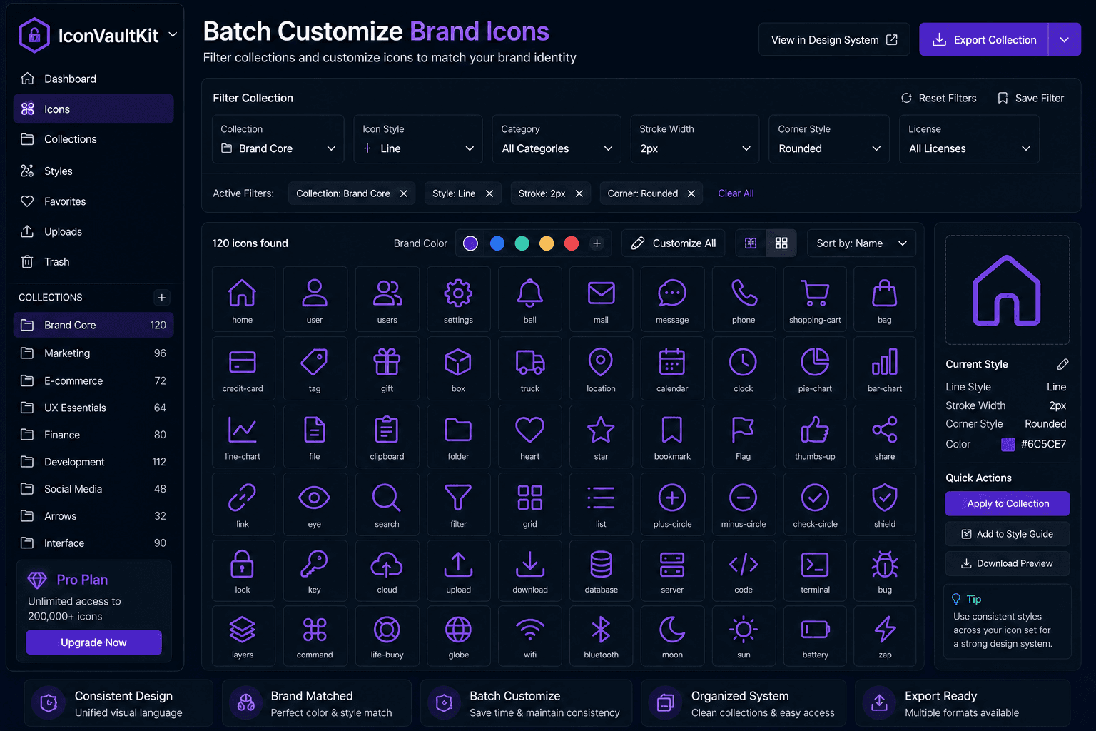IconVaultKit collection filter for batch customization