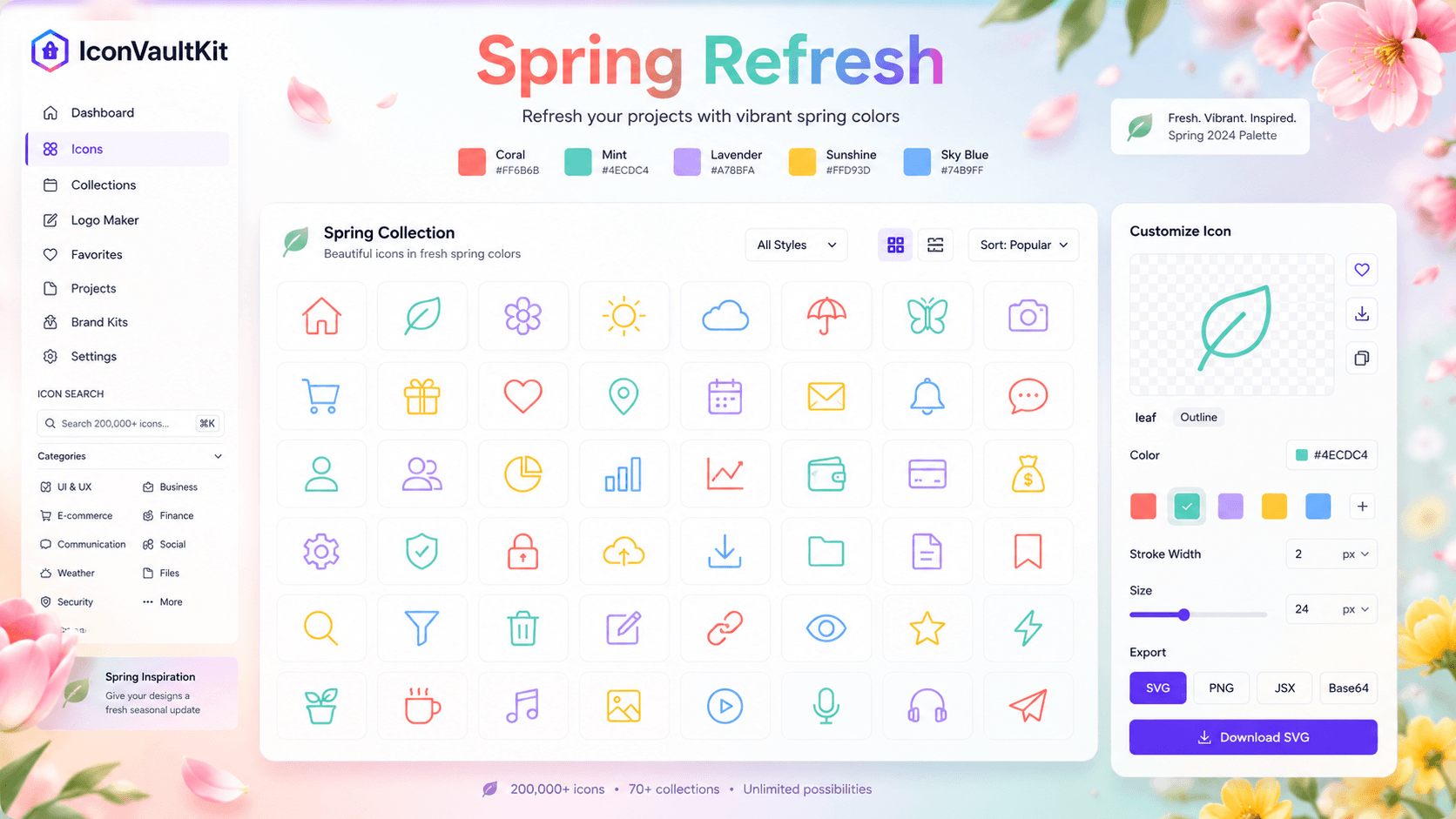 Spring Refresh: Customize Your Project Icons with IconVaultKit's Vibrant Color Palette
